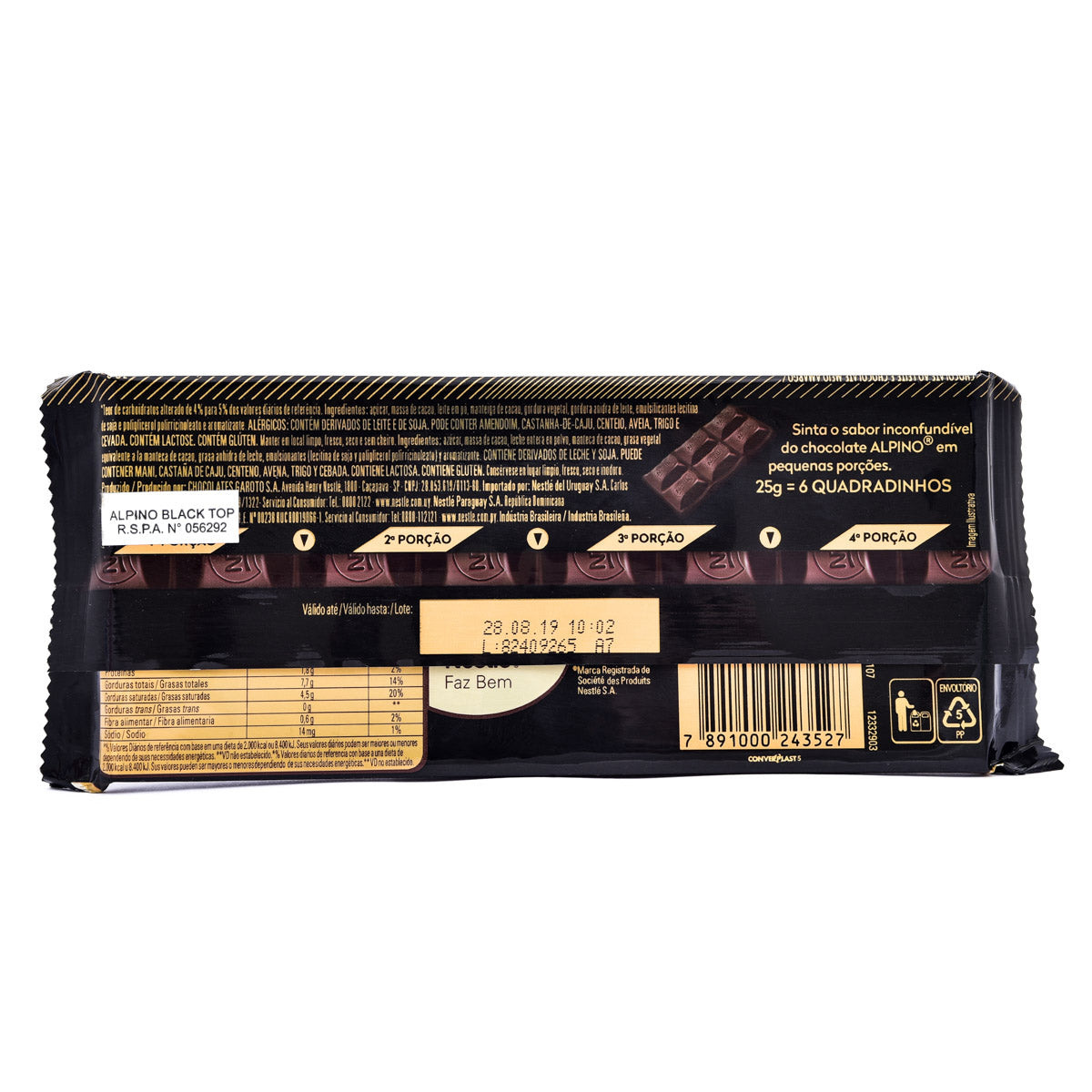 Chocolate Alpino Black Top 85gr