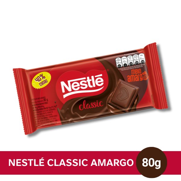 Nestlé Classic Chocolate Medio Amargo 80gr