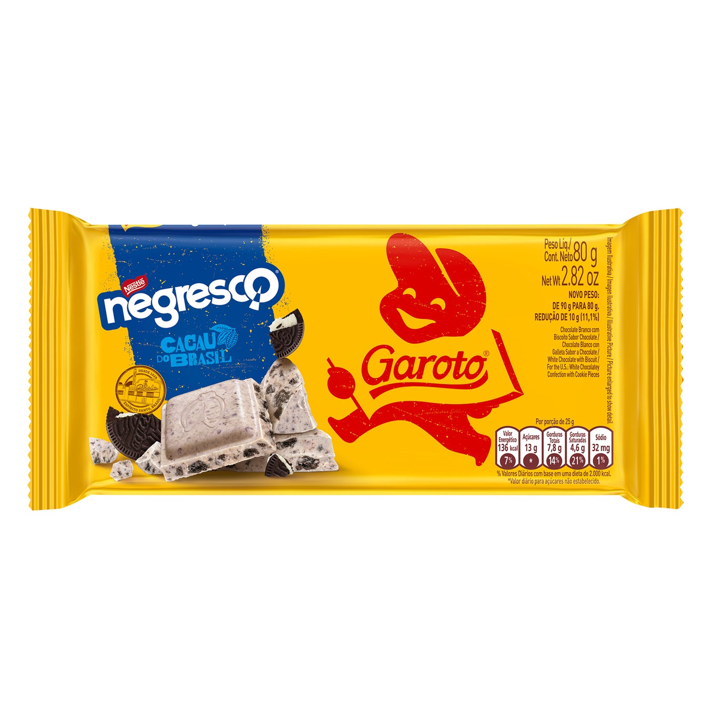 Tableta de Chocolate con Cookies Negresco GAROTO x80g